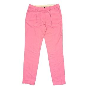 Tommy Hilfiger Women's Linen Blend Chino Pants Size 6 Pink Pleated Pockets NWT